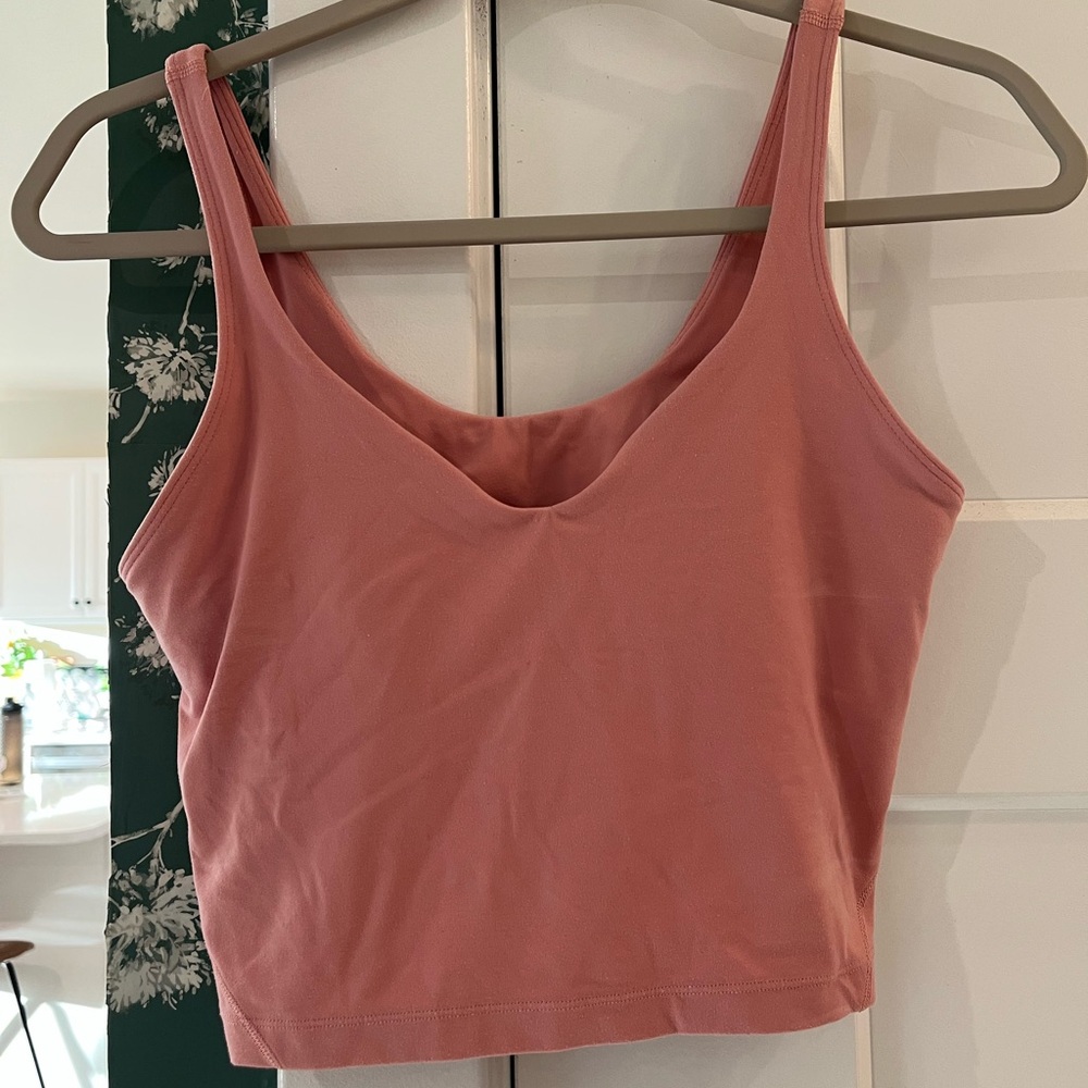 Lululemon Scoop Neck Cropped Tank in Dusty Rose